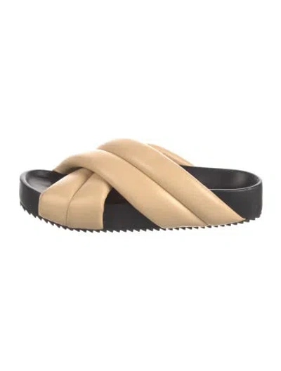 Pre-owned Jil Sander Leather Slides In Black/neutrals