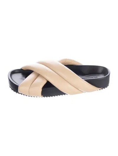 Pre-owned Jil Sander Leather Slides In Blue