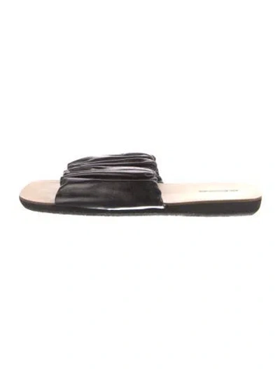 Pre-owned Jil Sander Leather Slides In Brown