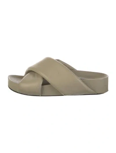 Pre-owned Jil Sander Leather Slides In Gray