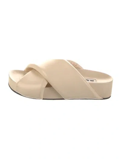 Pre-owned Jil Sander Leather Slides In Neutral
