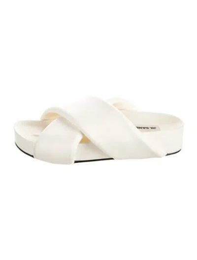 Pre-owned Jil Sander Leather Slides In Neutral