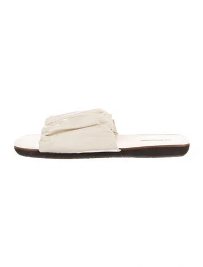 Pre-owned Jil Sander Leather Slides In Neutral