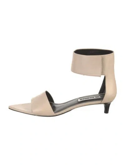 Pre-owned Jil Sander Leather Slides In Neutral
