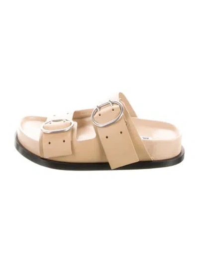 Pre-owned Jil Sander Leather Slides In Neutral
