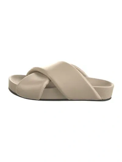 Pre-owned Jil Sander Leather Slides In Neutral