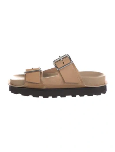 Pre-owned Jil Sander Leather Slides In Neutral