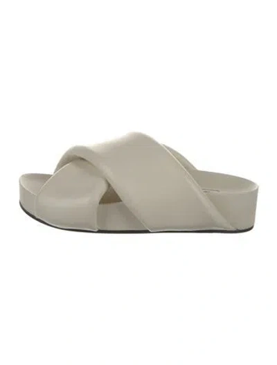 Pre-owned Jil Sander Leather Slides In Neutral