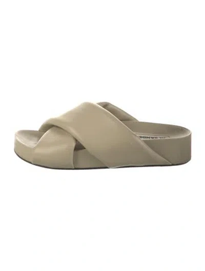 Pre-owned Jil Sander Leather Slides In Neutral