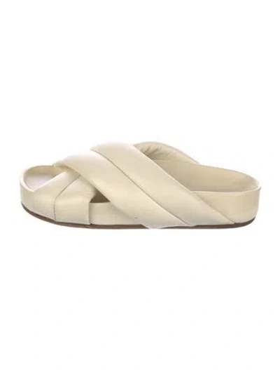 Pre-owned Jil Sander Leather Slides In Neutral