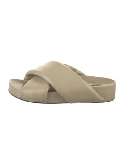 Pre-owned Jil Sander Leather Slides In Neutral