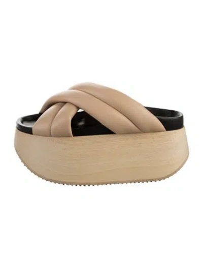 Pre-owned Jil Sander Leather Slides In Neutral