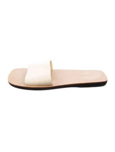 Pre-owned Jil Sander Leather Slides In Neutral