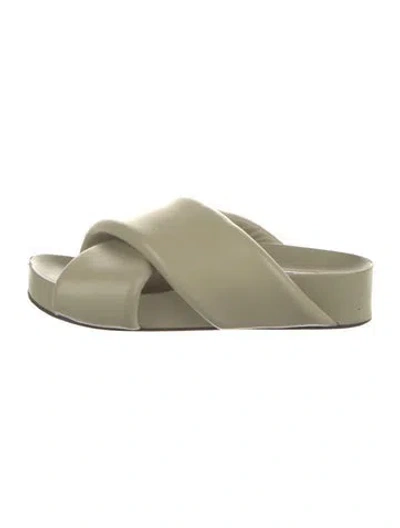 Pre-owned Jil Sander Leather Slides In Neutrals