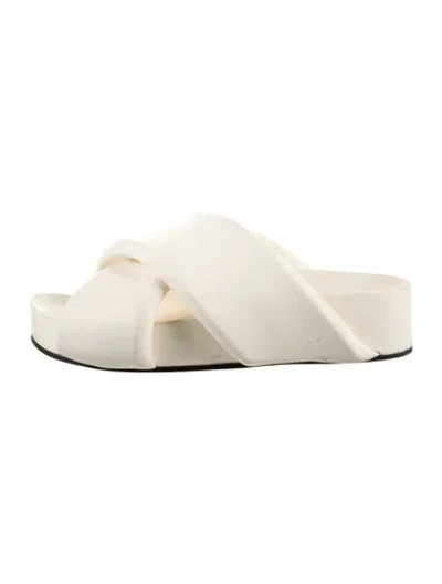 Pre-owned Jil Sander Leather Slides In Neutrals
