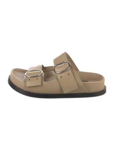 Pre-owned Jil Sander Leather Slides In Neutrals