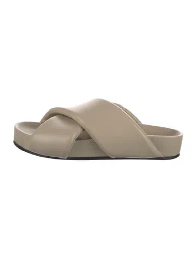 Pre-owned Jil Sander Leather Slides In Neutrals