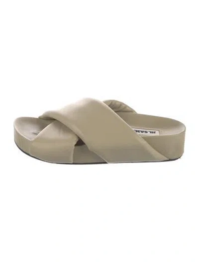 Pre-owned Jil Sander Leather Slides In Neutrals