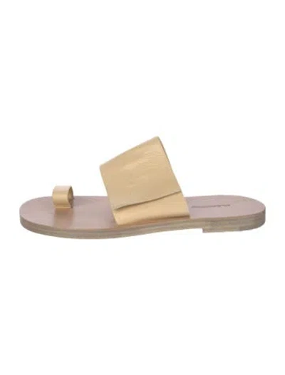Pre-owned Jil Sander Leather Slides In Neutrals/pink