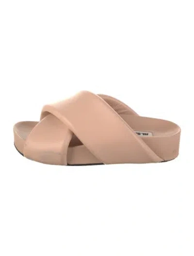 Pre-owned Jil Sander Leather Slides In Pink
