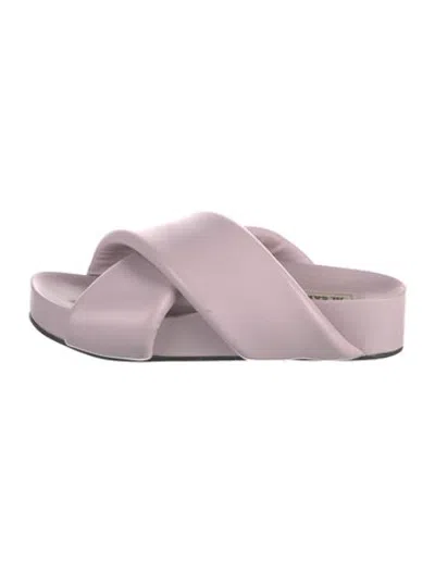 Pre-owned Jil Sander Leather Slides In Pink/purple