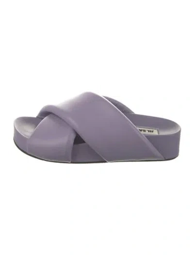 Pre-owned Jil Sander Leather Slides In Purple
