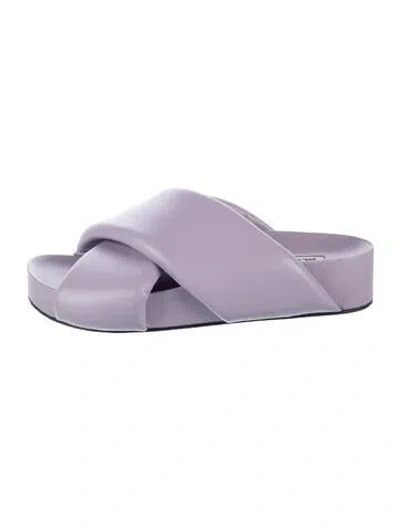 Pre-owned Jil Sander Leather Slides In Purple