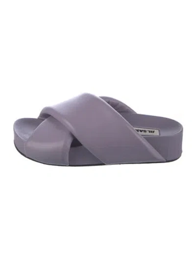Pre-owned Jil Sander Leather Slides In Purple