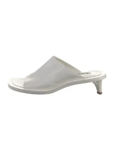 Pre-owned Jil Sander Leather Slides In White