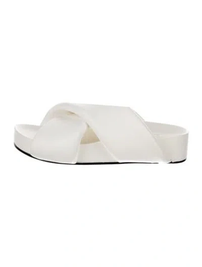 Pre-owned Jil Sander Leather Slides In White