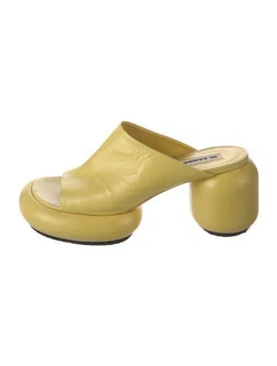 Pre-owned Jil Sander Leather Slides In Yellow