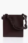 Jil Sander Leather Slim Tangle Shoulder Bag With Adjustable Strap In White