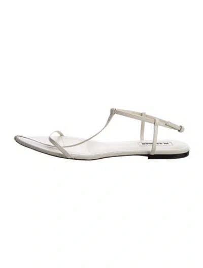 Pre-owned Jil Sander Leather Slingback Flats In Neutral