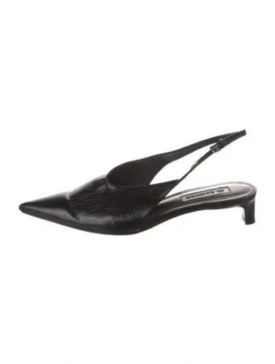 Pre-owned Jil Sander Leather Slingback Pumps In Black