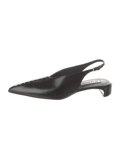 Pre-owned Jil Sander Leather Slingback Pumps In Black