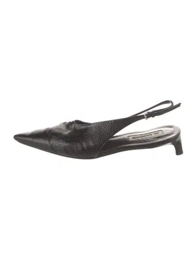 Pre-owned Jil Sander Leather Slingback Pumps In Black