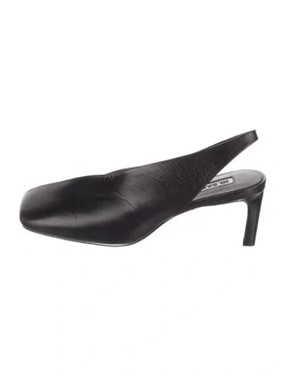 Pre-owned Jil Sander Leather Slingback Pumps In Black