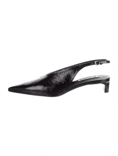 Pre-owned Jil Sander Leather Slingback Pumps In Black