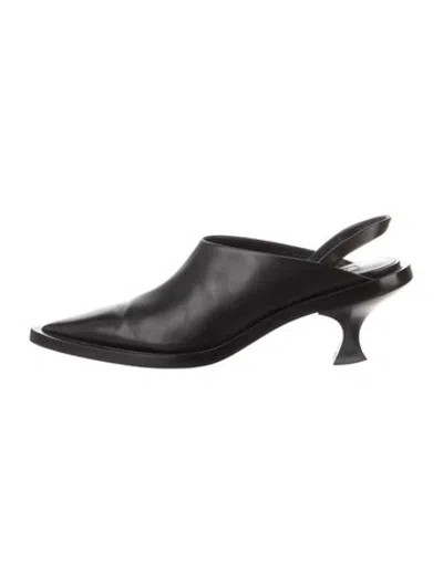 Pre-owned Jil Sander Leather Slingback Pumps In Black