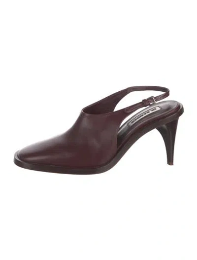 Pre-owned Jil Sander Leather Slingback Pumps In Brown