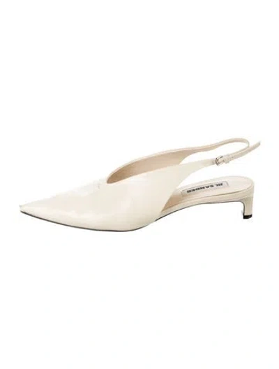 Pre-owned Jil Sander Leather Slingback Pumps In Neutrals