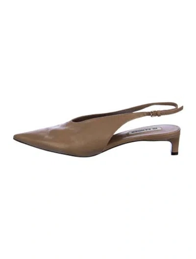 Pre-owned Jil Sander Leather Slingback Pumps In Neutrals