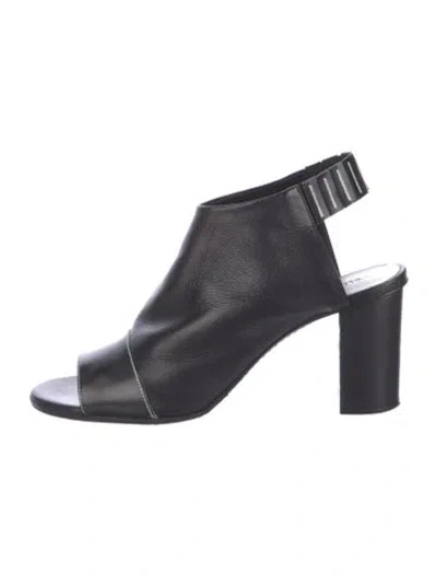 Pre-owned Jil Sander Leather Slingback Sandals In Black