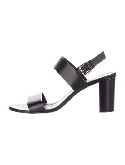Pre-owned Jil Sander Leather Slingback Sandals In Black