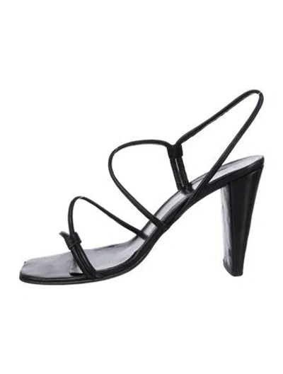 Pre-owned Jil Sander Leather Slingback Sandals In Black