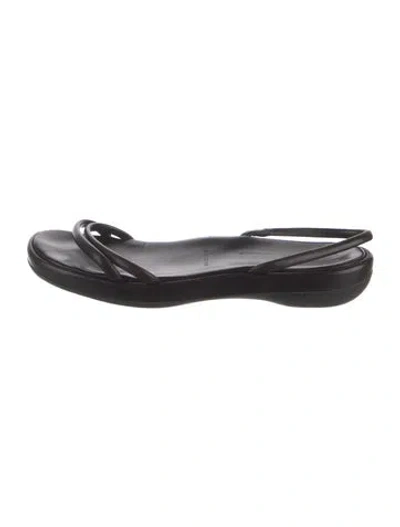 Pre-owned Jil Sander Leather Slingback Sandals In Black