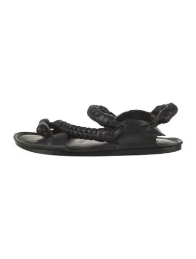 Pre-owned Jil Sander Leather Slingback Sandals In Black