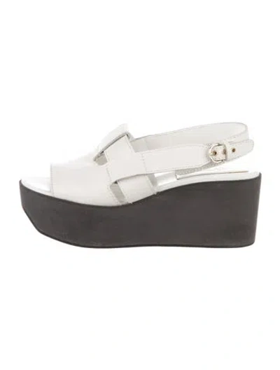 Pre-owned Jil Sander Leather Slingback Sandals In Black