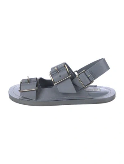 Pre-owned Jil Sander Leather Slingback Sandals In Blue