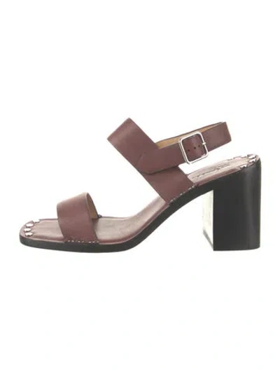 Pre-owned Jil Sander Leather Slingback Sandals In Brown